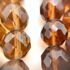 Vintage Faceted Brown 10MM Czech Glass Oval Beads 2 Options  BRCG31 