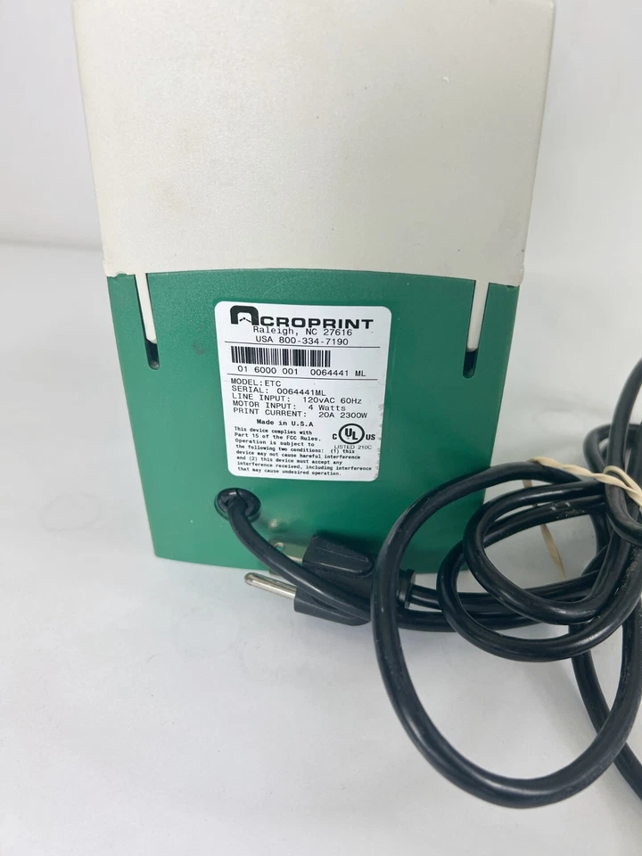 AcroPrint ETC Time Clock Key Included - Powers on! - Image 4 of 4