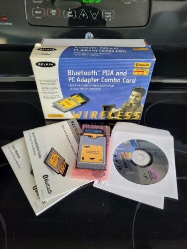 Belkin Bluetooth PDA CF PC PCMCIA Combo Adapter Card F8T020 + F8T007 COMPLETE - Afbeelding 1 van 5