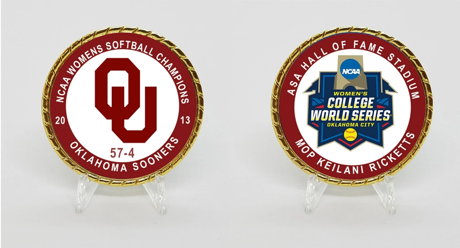 Oklahoma Sooners 2013 Women's Softball Championship Coin Double Sided