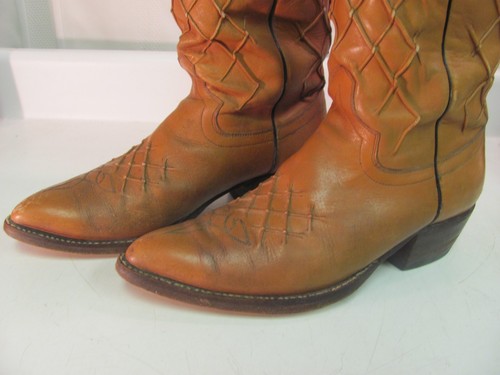 Nocona Cowboy Boots Brown Leather Men’s Style 9004 Size 10B - Picture 4 of 17