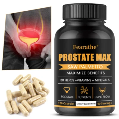 FEARATHE Capsule prostata ad alto dosaggio - complesso di palme da sega, zucca, radice di ortica