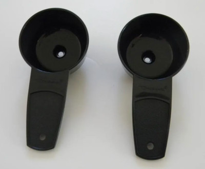 2 x Tupperware Mini Funnels to Fill Oil Bottles  or Salt Shakers etc. Black New