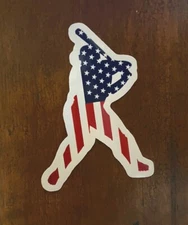 Baseball Swing Sticker USA Flag Waterproof America Sport Game Gift NEW