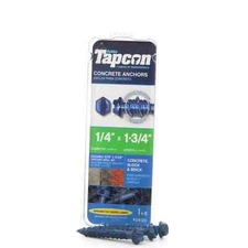 TAPCON 24120 1/4-in x 1-3/4-in Hex-Washer-Head Concrete Screw Anchors 8-Pack