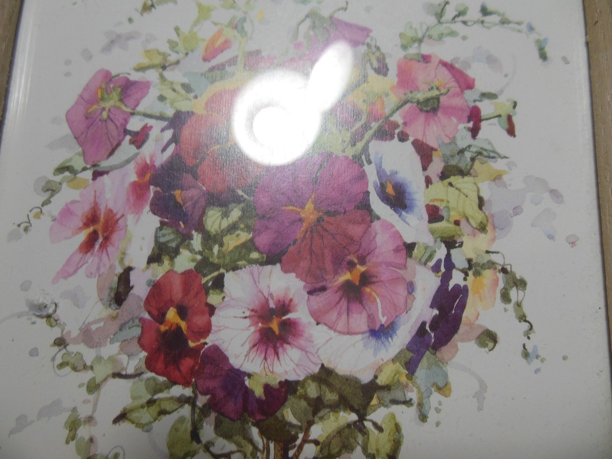 Pansies Topiary Watercolor Print by Marilyn Simandle 11 5/8