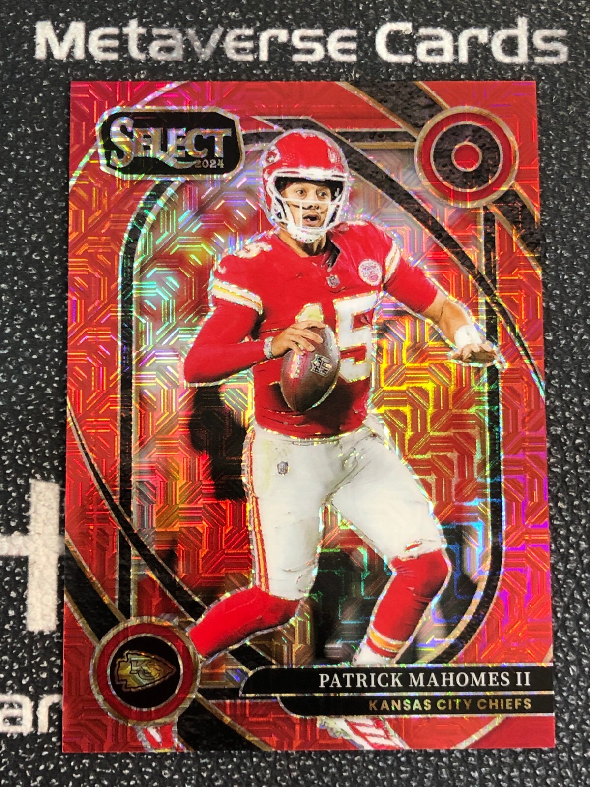 2024 Panini Select Patrick Mahomes II Club Level Red Mojo Prizm /49 Color Match