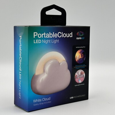 PortableCloud Aura LED Portable Night Light Dimmable White & Yellow Soft Glow