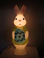 NEW 2025 Cracker Barrel 24" Easter Bunny Rabbit Boy Holding Egg Blow Mold