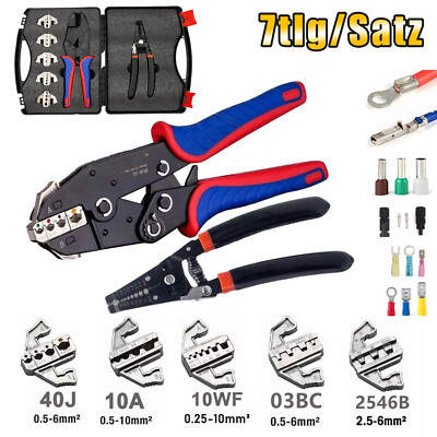 7in1 Crimpzange Set Presszange Kabelschuh Quetschzange Multifunktionale Zange DE
