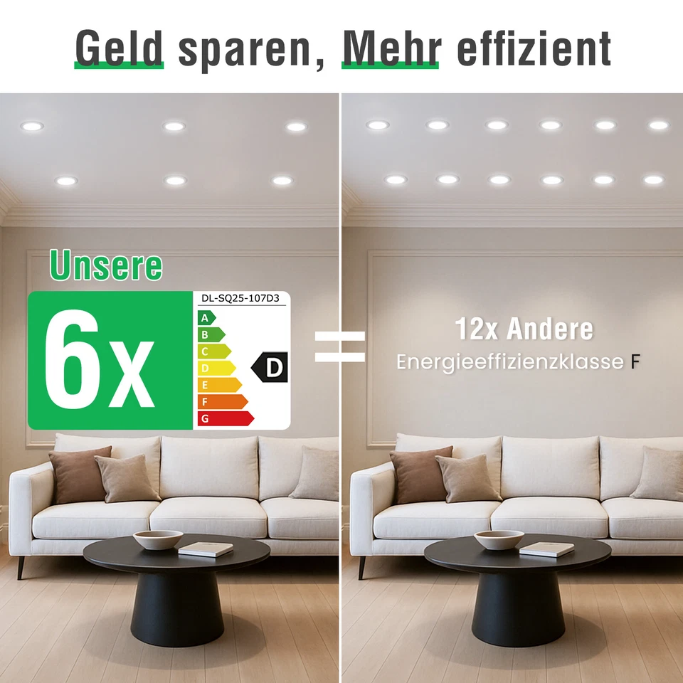 68mm LED Einbaustrahler Ultra Flach 7W IP44/IP65 Einbauleuchte Einbauspot 230V - Bild 4 von 4