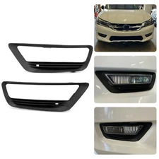 Pair Fog Lights Cover Trim Bezel Fit 2013-2015 14 Honda Accord Sedan LX EX 4DR