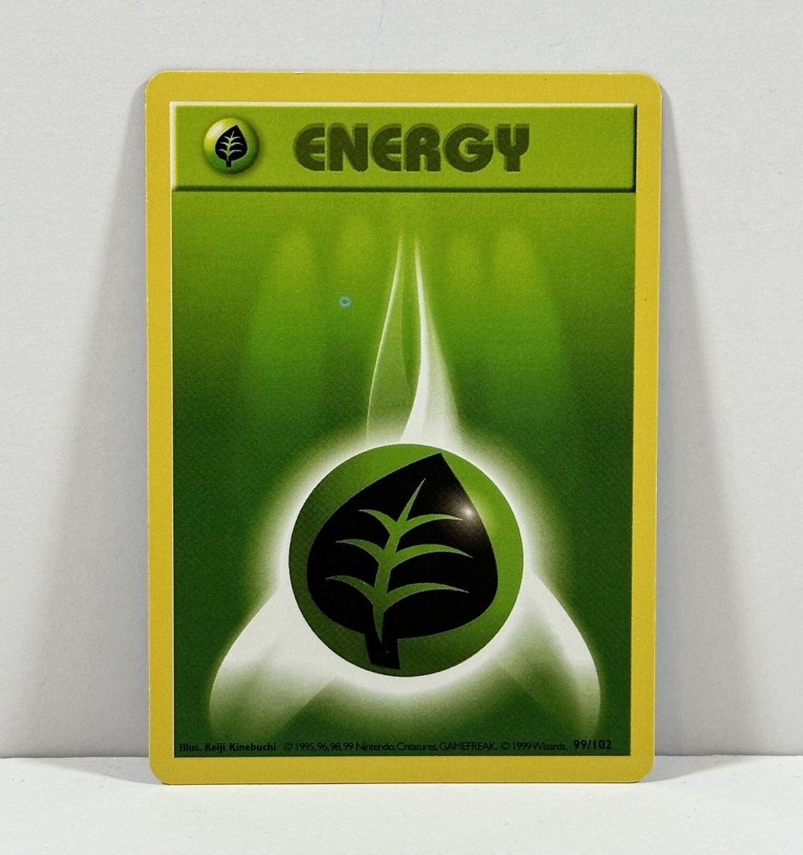 Pokemon Ink Error Shadowless Grass Energy Misprint Pokemon Card