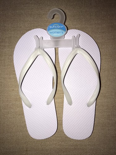 New Women White flip flops, Size 5-6 | eBay