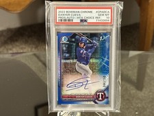 2022 Bowman Chrome Danyer Cueva 044/150 Blue Choice Refractor Autograph PSA 10