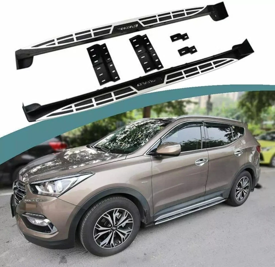 PAR DE ESTRIBERAS/ESCALONES LATERALES ESTILO OEM PARA HYUNDAI SANTA FE 2013-2017 Foto 2 de 4