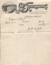 Washington MO  Letterhead Missouri Meerschaum Co.  Pipe Factory  c. 1910