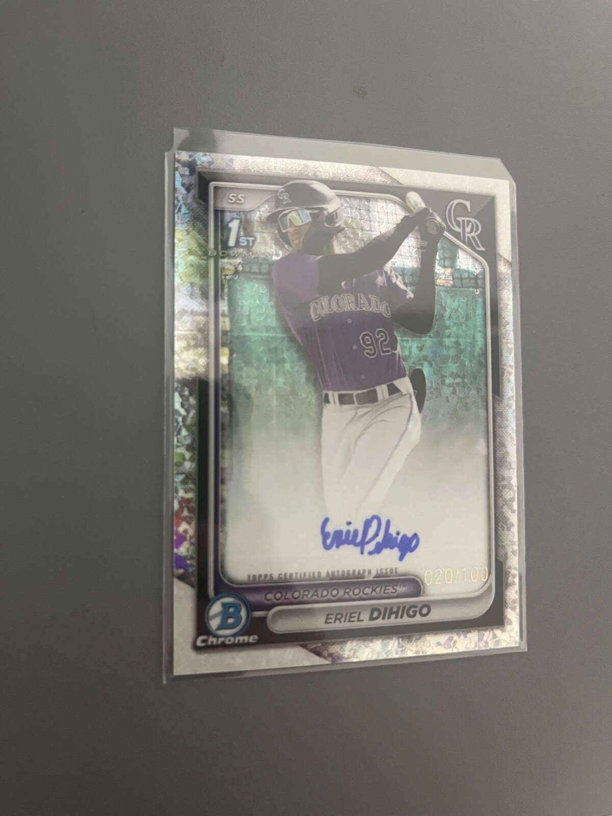 2024 Bowman Chrome Eriel Dihigo Auto Mini Diamond  Refractor 1st #20/100 #CPA-ED