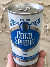 Vintage 70's Cold Spring "SPRING WATER" Beer Can - Straight Steel (bottom open)