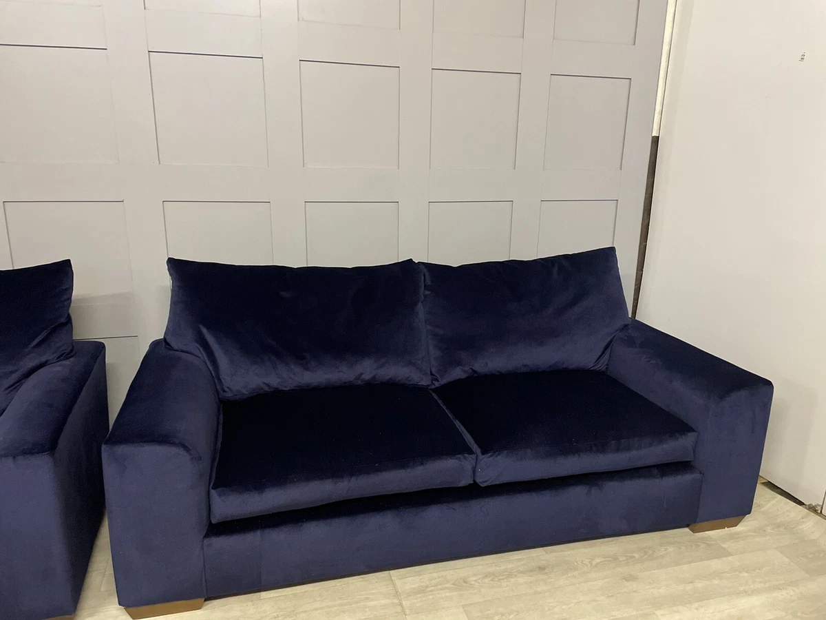 Loaf Home Large Snug Sofa And Armchair Midnight Blue Luxury