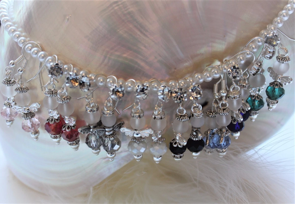 Orecchini pendenti ovali con cristalli blu notte con chiusura a monachella, in tonalità oro anticato/ispirazione vintage, lunghezza 42 mm, Misura unica, Vetro, cristallo