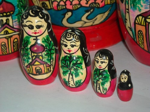 10" 10 stacking dolls wood Babushka Matryoshka Russian traditional nesting set - Picture 5 of 12