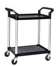 ProPlaz Mobile 2-Shelf Standard Plastic Utility Trolley 100kg Castors RRP £225