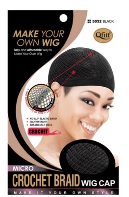 Qfitt Micro Crochet Braid Wig Cap #5032 Black