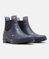 Joules  Navy Dot Rockingham Rubber Chelsea Rain Boot - Girls