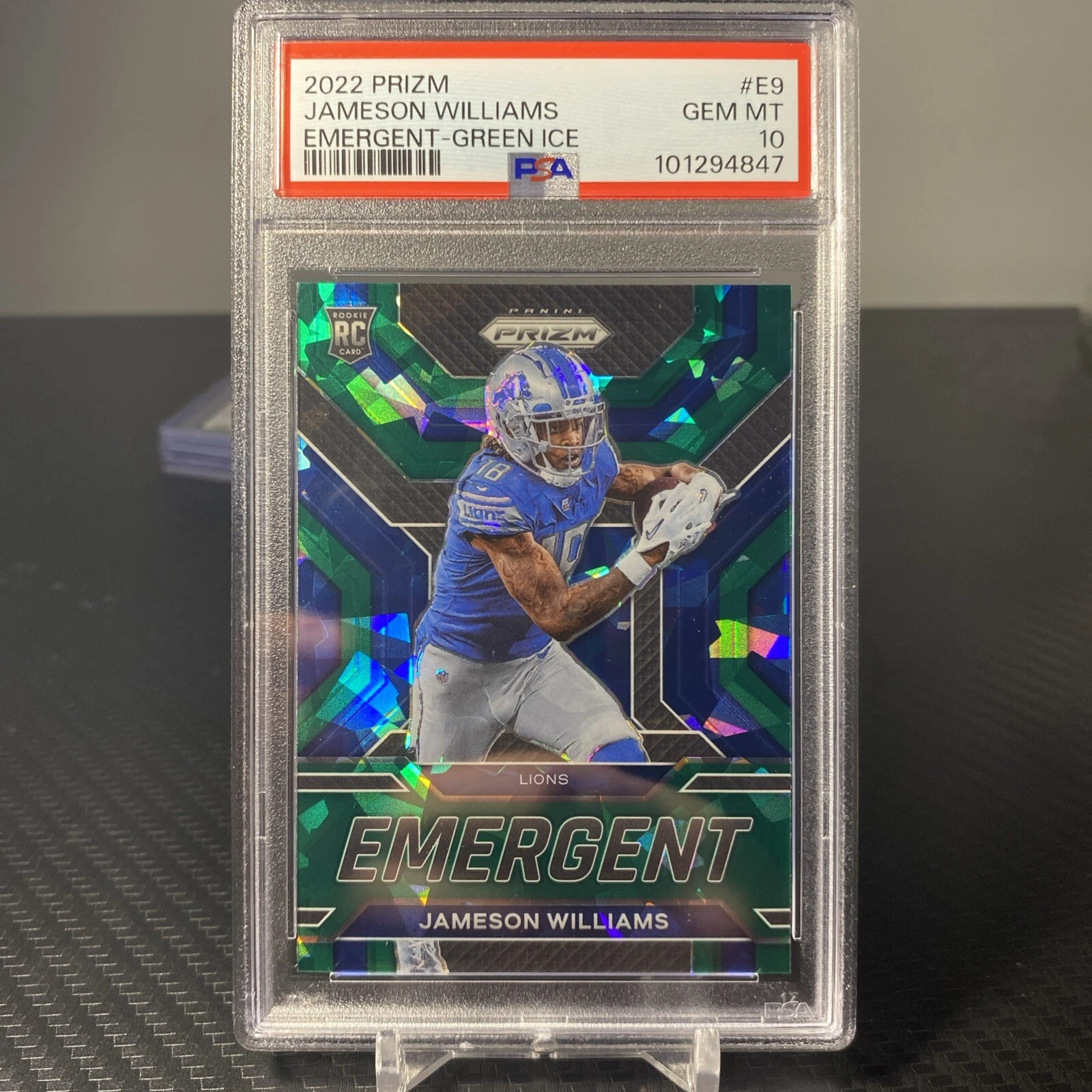 Jameson Williams Panini Prizm Emergent #E9 Green Ice