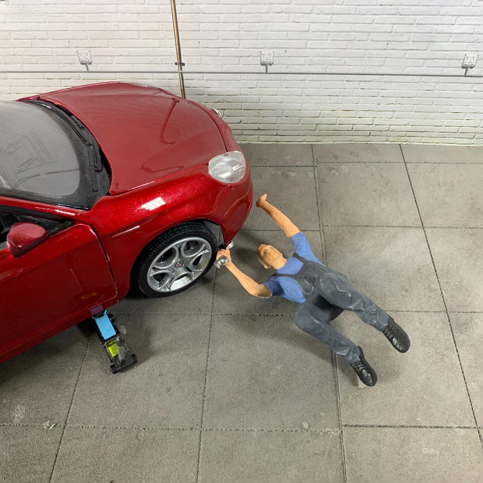 1-24 Diorama Scala Auto Jack - Dettagliato Modello Auto Parte per G-Scale Garage - Immagine 2 di 3