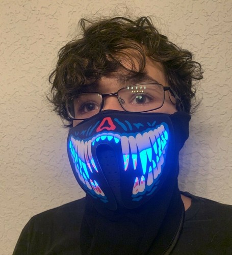 LED Light Up Half Mask for Party, Rave, Halloween, Sound Reactive - NEW! - Picture 6 of 7
