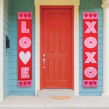 Way to Celebrate Valentine's Day XOXO Love 72in Door Wall Banners Set of 2