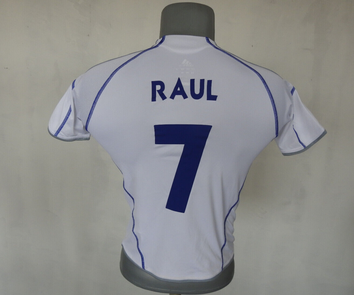 Schalke 04 2009 Away Jersey #7 RAUL Adidas White Shirt Size Boys M