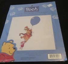 NEW WINNIE THE POOH COUNTED CROSS STITCH KIT TIGGER-POOH-PIGLET W/BALLOON