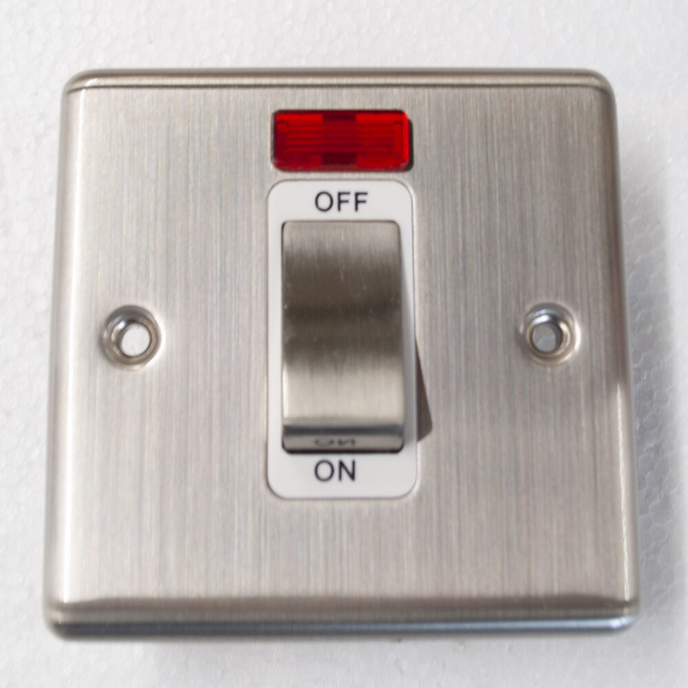 Litecraft Cooker Switch 45A With Red Neon Indicator - Stainless Steel Clearance
