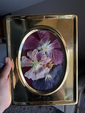 Dried Pressed Flowers Framed hollyhocks
