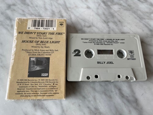 Billy Joel We Did't Start The Fire CASSETTE Tape Single 1989 Columbia 38T 73021 - Picture 2 of 3