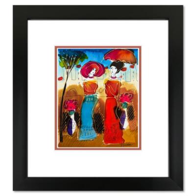 Moshe Leider, Framed Original Mixed Media Watercolor Painting, Hand Signed