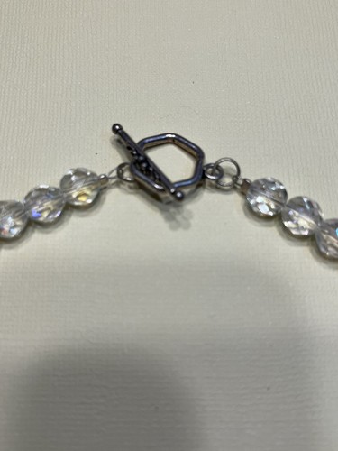 Necklace Clear Iridescent Beads 16” - Picture 2 of 2