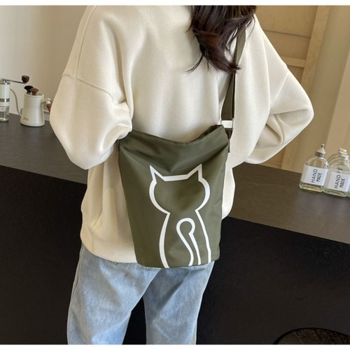 Canvas Shoulder Bag Cat Handbag New Crossbody Bag - Picture 12 of 13