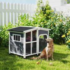 Giant Window Wooden Dog House for Large Dogs Outdoor  Indoor