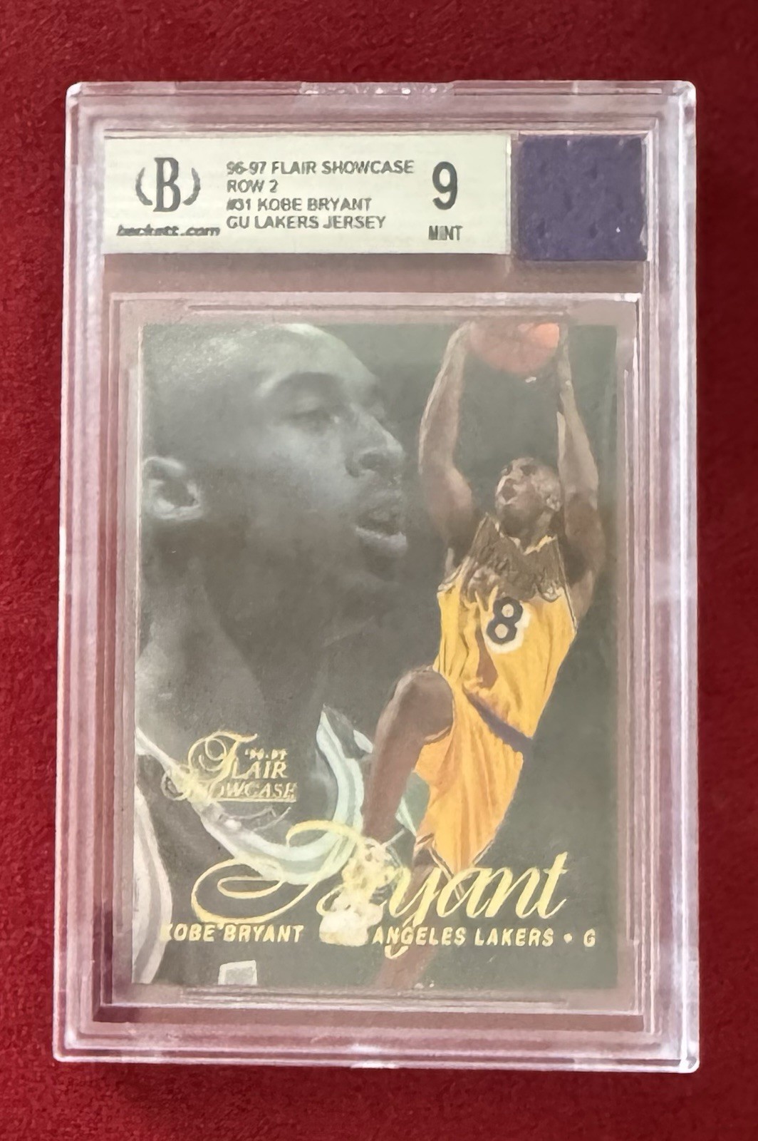 FILA Maglia Flair Showcase Row 2 #31 1996 97 Kobe Bryant Lakers RC Rookie BGS 9 giochi