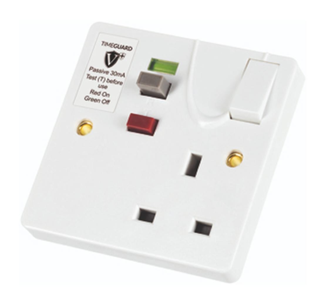 Timeguard RCD02WPVN Valiance+ RCD Protected Single Gang White Switched Socket