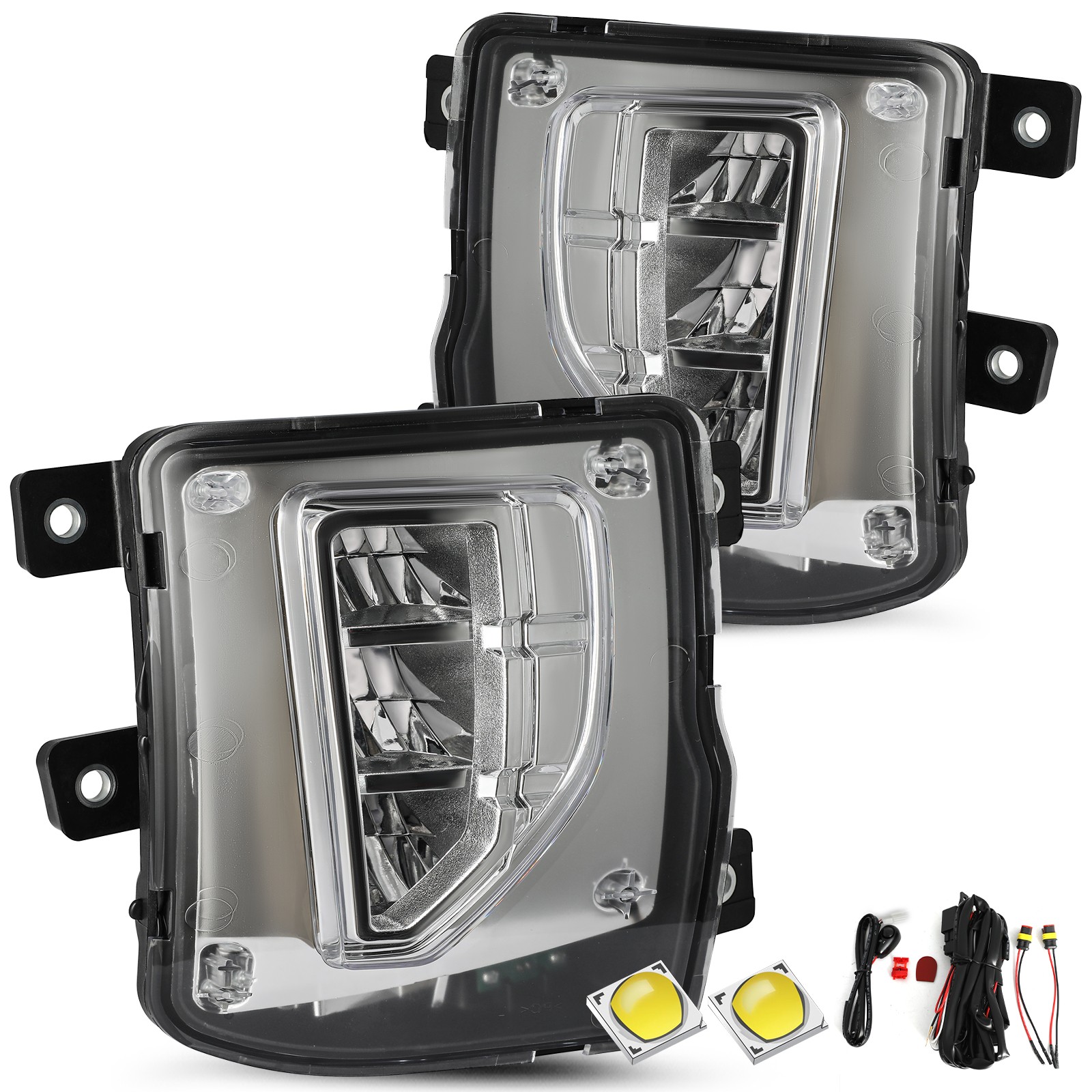 Fit For 2016-2018 Chevy Silverado 1500 LED Fog Lights Bumper Lamp w/Switch/Wire