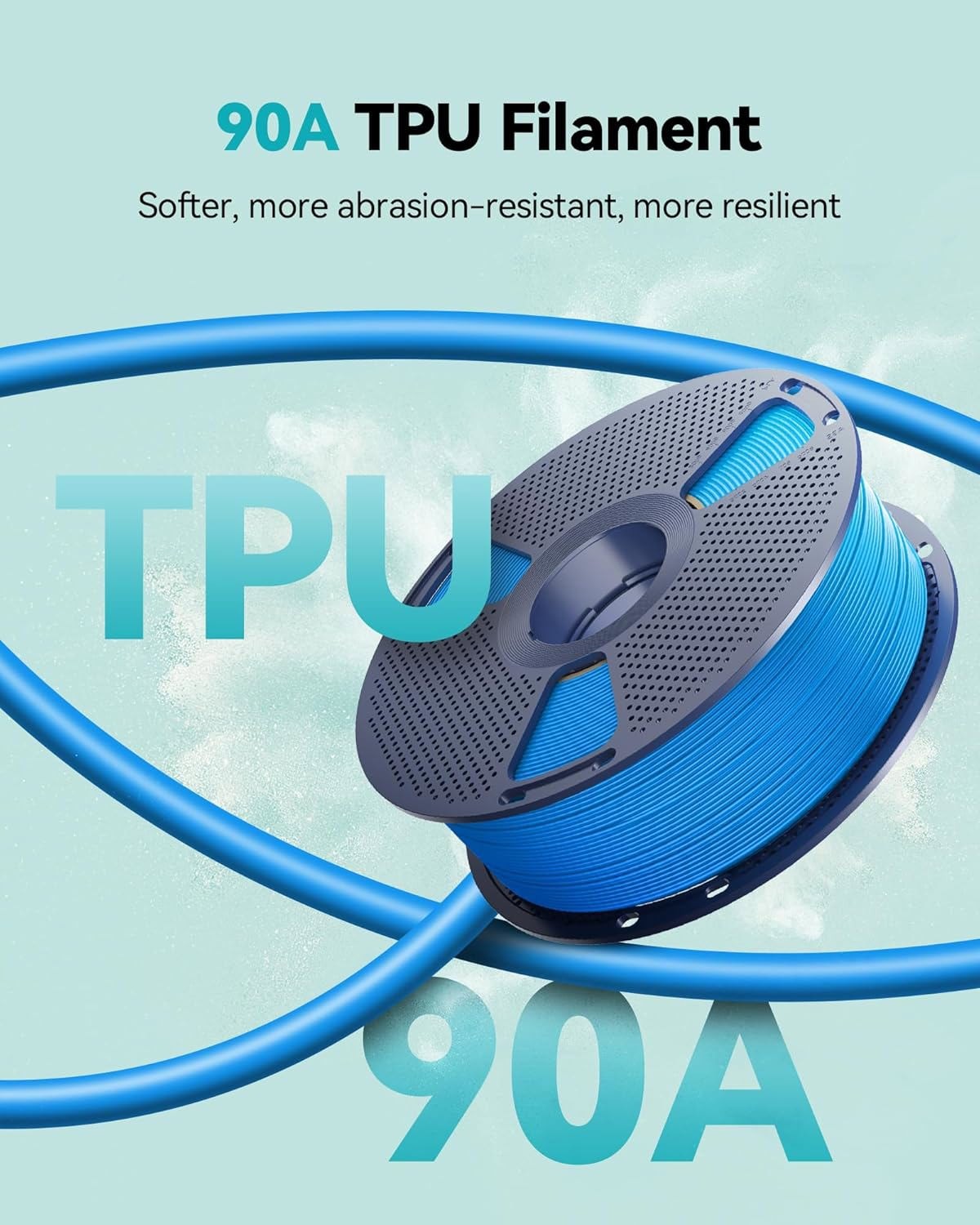 SUNLU 1KG TPU(90A) Weiß 3D Drucker Filament 1.75mm TPU Weiß 1KG Flexible - Bild 3