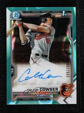 2021 Bowman Draft Chrome Pick Aqua Lava Refractor 5/199 Colton Cowser Auto 10no