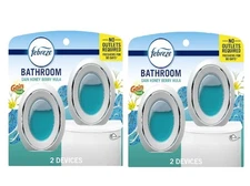 Febreze Bathroom Air Freshener, Small Spaces Odor-Fighting, 2 Count Pack of 2