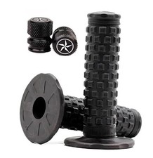 Motorcycle Grip Bike Grips 7/8" Rubber Bike Handle Grip 1 Black-black