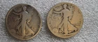 1917 & 1917-S Reverse Walking Liberty Half Dollars --2  Silver Walkers